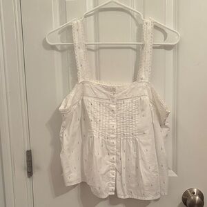 Levi's White Eyelet Button-Down Blouse